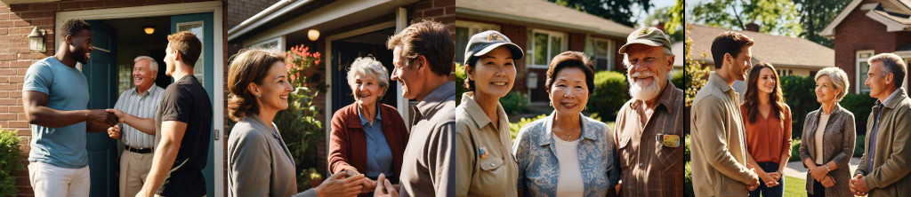 People on the doorstep talking with voters